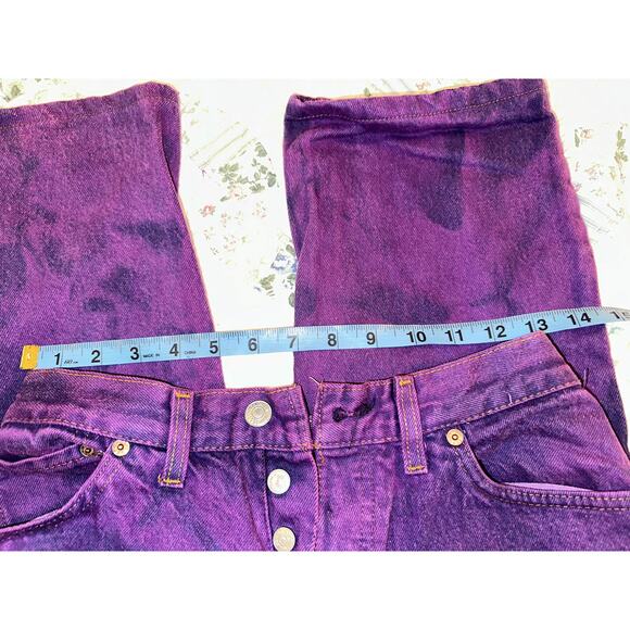 VINTAGE PURPLE LEVI'S 5O1 JEANS BOHO CLASSIC - Picture 7 of 9